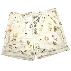 Pilcro Floral Cream Shorts